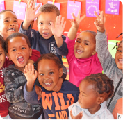 Happy group of children